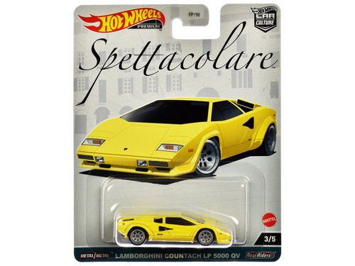 Lamborghini Countach LP 5000 QV Yellow "Spettacolare" Series Diecast Model Car by Hot Wheels