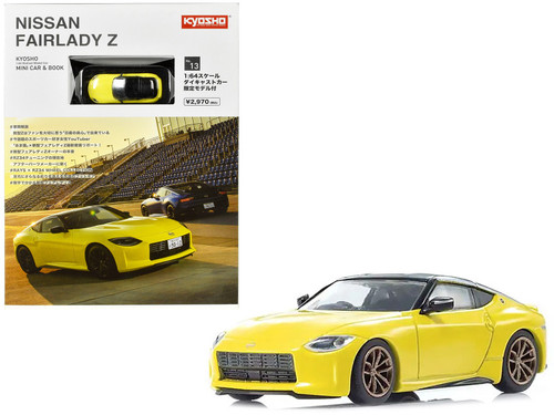 1/64 Kyosho Mini Car & Book Nissan Fairlady Z Limited Edition (Yellow) Car Model