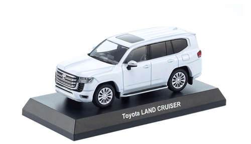 1/64 Kyosho Mini Car & Book Toyota Land Cruiser Limited Edition (White) Car Model