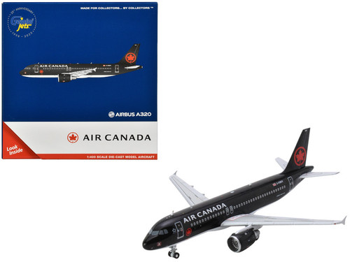 Airbus A320 Commercial Aircraft "Air Canada" (C-FNVV) Black 1/400 Diecast Model Airplane by GeminiJets