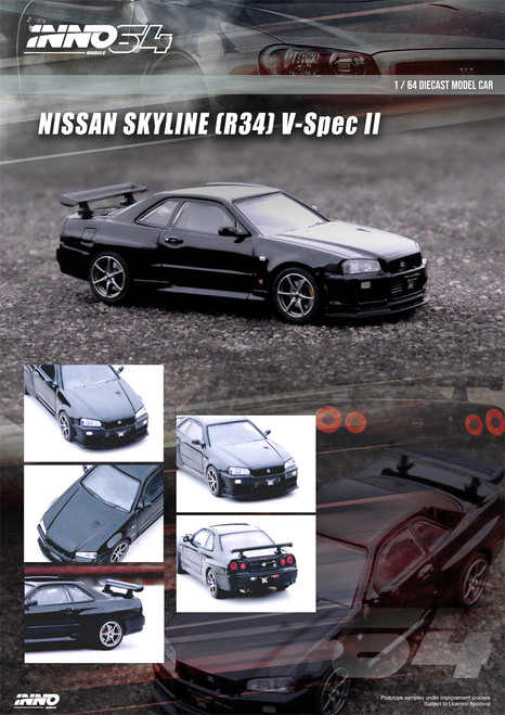 1/18 AUTOart Nissan Skyline GT-R GTR R34 V-Spec II (Black Pearl