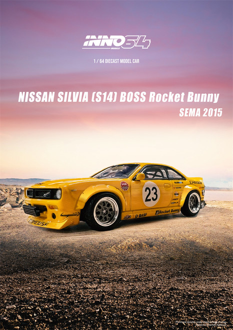  1/64 INNO NISSAN SILVIA (S14) BOSS ROCKET BUNNY SEMA 2015 
