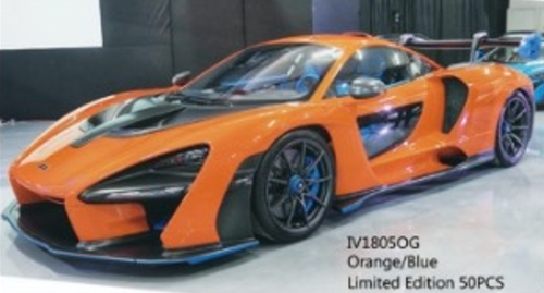 1/18 Ivy McLaren Senna (Orange with Blue Accent) Resin Car Model Limited 50 Pieces