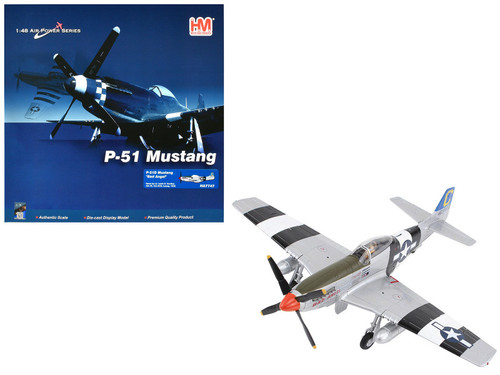 North American P-51D Mustang Fighter Aircraft "Bad Angel Lieutenant Louis E. Curdes 4th Fighter Squadron 3rd Air Commando Group Laoag" (1945) United States Army Air Force "Air Power Series" 1/48 Diecast Model by Hobby Master