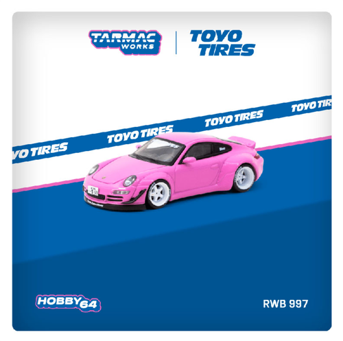 1/64 Tarmac Works Porsche 911 RWB 997 Toyo Tires (Pink) Diecast Car Model