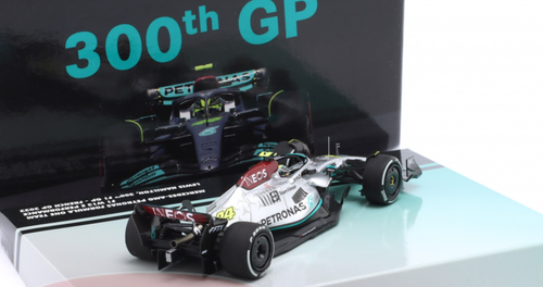 1/43 Minichamps 2022 Formula 1 Lewis Hamilton Mercedes-AMG F1 W13 #44 2nd French GP 300th GP Car Model