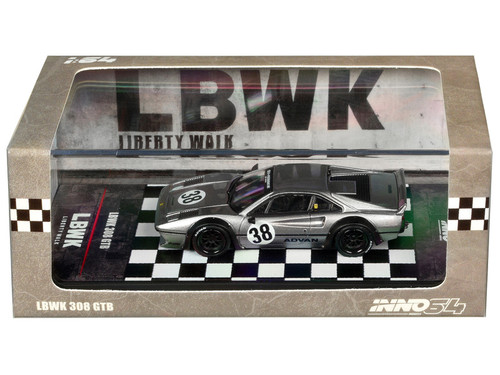 LBWK (Liberty Walk) Ferrari 308 GTB #38 Gray Metallic 1/64 Diecast Model Car by Inno Models