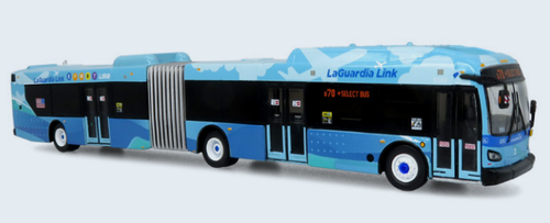 1/87 Iconic Replicas NFI Xcelsior XN60 Articulated Transit Bus Laguardia Link Diecast Car Model