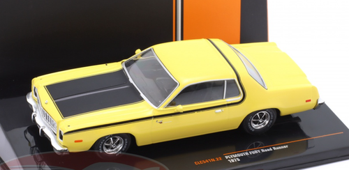 1/43 Ixo 1975 Plymouth Fury Road Runner (Yellow) Car Model