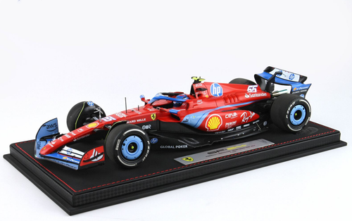 1/18 BBR 2024 Formula 1 Ferrari SF24 GP USA Miami Carlos Sainz Light Blue Livery Car Model Luxury Package 1/18 BBR 2024 Formula 1 Ferrari SF24 GP USA Miami Carlos Sainz Light Blue Livery Car Model Luxury Package