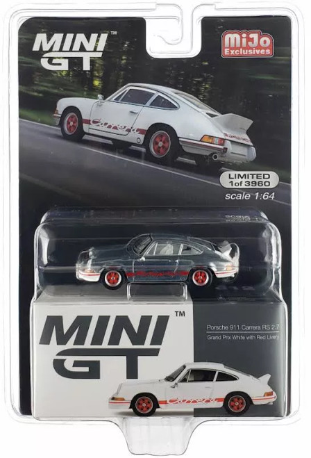 Miniature 1/64 Porsche 911 Carrera RS 2.7 Grand Prix Blanc - Mini GT #715, Neuf Sous Boîte, Collection