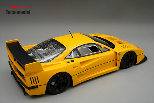 1/18 Tecnomodel Ferrari F40 LM 1996 Press Version Modena Yellow with Black 5 Spoke Rims Car Model