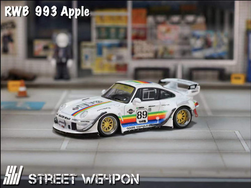 RAUH-Welt RWB 911 Apple 1/64 ミニカー 1/64 SW Street Weapon Porsche 911 993 RWB Apple Computer Theme Car