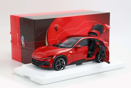 1/18 BBR Ferrari Purosangue with Black Roof (Rosso Corsa Red) Diecast Car Model