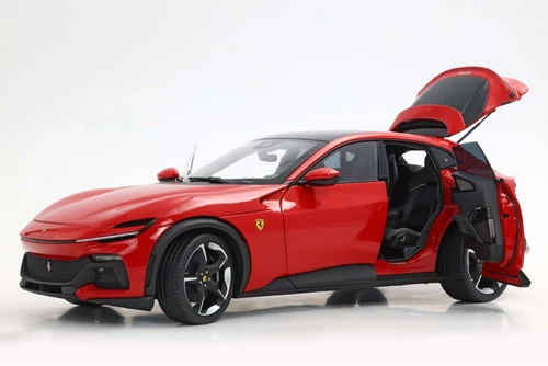 1/18 BBR Ferrari Purosangue with Black Roof (Rosso Corsa Red) Diecast Car Model