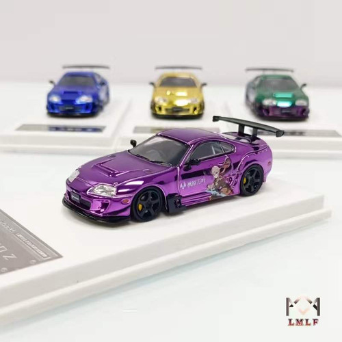 1/64 LMLF Toyota Supra A80Z Wide Body (Chrome Purple) Diecast Car