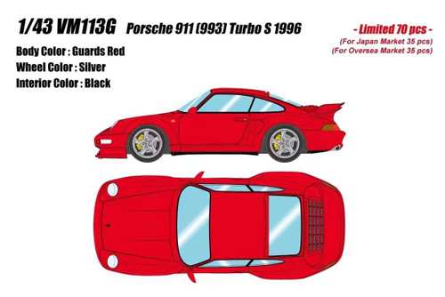 1/43 Make Up 1996 Porsche 911 993 Turbo S (Guards Red) Car