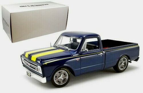 1/18 ACME Chevrolet Chevy 1967 C-10 C10 Shop Truck (Blue w/ Yellow Stripes) Diecast Car Model