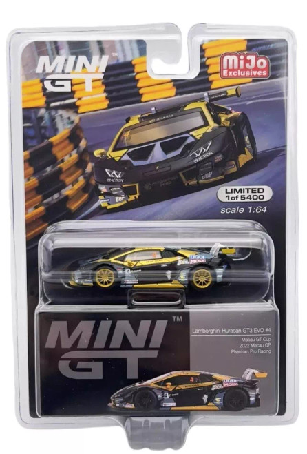 フィギュア CHASE CAR 1/64 Mini GT 2022 Lamborghini Huracán GT3 EVO #4 Macau