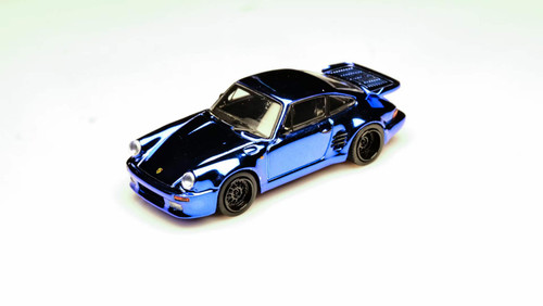 1/64 Mortal Porsche 911 930 Turbo (Chrome Blue) Diecast Car Model