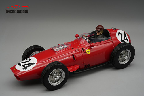 1/18 Tecnomodel 1960 Formula 1 Ferrari 246/256 Dino Winner Reims GP Tony Brooks #24 Car Model
