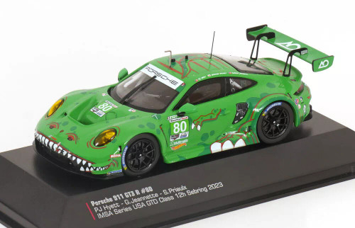 1/43 Ixo 2023 Porsche 911 (992) GT3 R #80 12h Sebring IMSA AO Racing Team P.J. Hyett, Gunnar Jeannette, Sebastian Priaulx Car Model