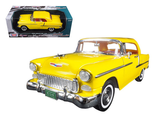 1/18 Motormax 1955 Chevrolet Chevy Belair Bel Air Convertible Soft Top (Yellow) Diecast Car Model