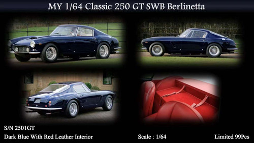 1/64 MY64 Classic Ferrari 250 GT SWB Berlinetta S/N 2501GT (Dark
