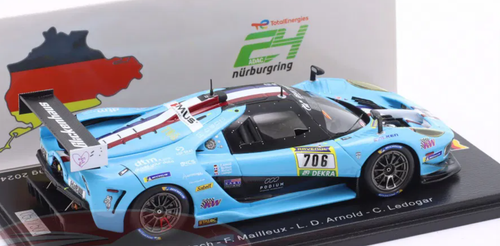 1/43 Spark SCG 004c No.706 Glickenhaus Racing Winner SP-X class 24H Nürburgring 2024 T. Mutsch - F. Mailleux - L. D. Arnold - C. Ledogar Car Model
