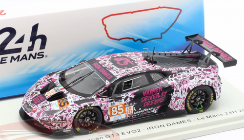 1/43 Spark Lamborghini Huracán GT3 Evo2 No.85 IRON DAMES Le Mans 24H 2024 S. Bovy - M. Gatting - R. Frey Car Model