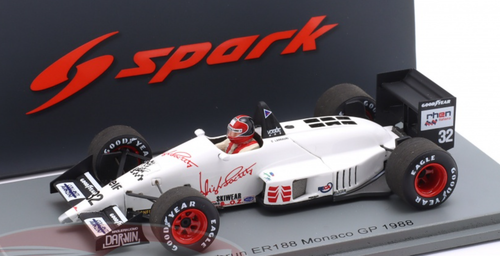1/43 Spark 1988 Formula 1 Eurobrun ER188 No.32 Monaco GP 1988 Oscar Larrauri Car Model
