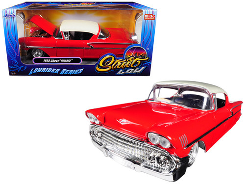 1/24 Jada 1958 Chevrolet Chevy Impala Red "Lowrider Series" Street Low Diecast Car Model