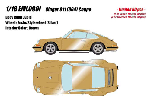 1/18 Makeup Porsche Singer 911 964 Coupe (Resistance Blue) with