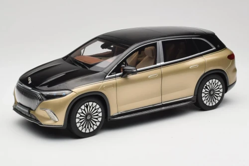 1/18 Dealer Edition 2024 Mercedes-Maybach EQS 680 SUV (Z296) (Obsidian Black & Kalahari Gold) Diecast Car Model