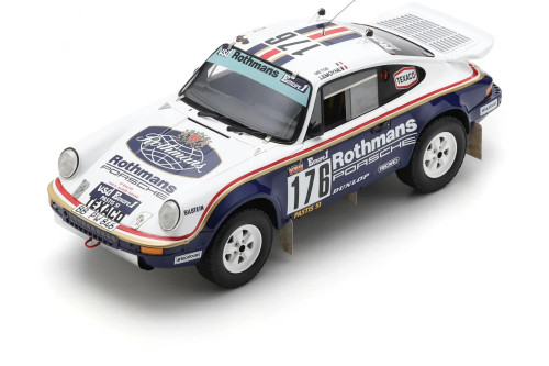 1/18 Spark Porsche 911 Carrera 3.2 4x4 (953) No.176 Winner Paris-Dakar Rally 1984 R. Megte - D. Lemoyne Car Model