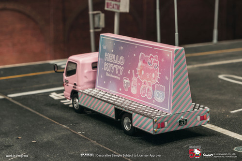 1/64 Tarmac Works Mitsubishi Fuso Canter Hello Kitty Billboard Diecast Car Model