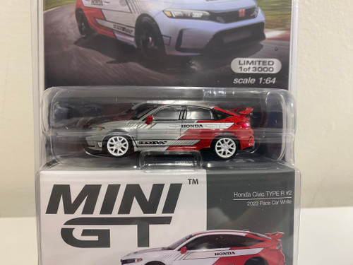 CHASE CAR 1/64 Mini GT 2023 Honda Civic Type-R Pace Car (Chrome