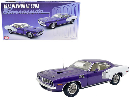 1/18 ACME 1971 Plymouth 383 Cuda Hardtop (Purple Blue) Diecast Car