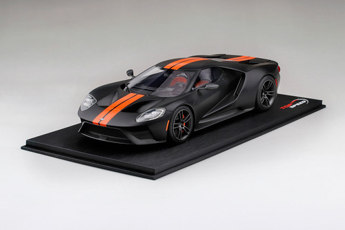 1/18 Top Speed Ford GT Matte Black w/ Competition Orange Stripe