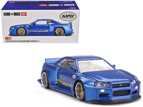 チェイスカー MINIGT 1/64 スカイラインR34 GTR 街道ハウス CHASE ! Mini GT x Kaido House 1:64 Nissan Skyline GT-R R34