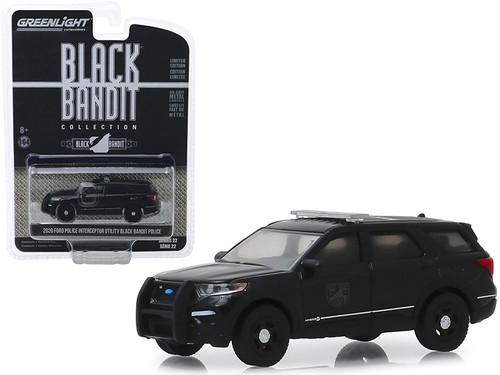 2020 Ford Police Interceptor Utility Black Bandit Police "Black Bandit" Series 22 1/64 Diecast Model Car by Greenlight