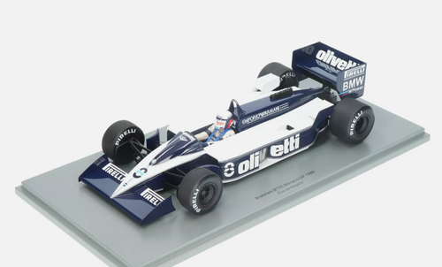 1/18 Spark 1986 Formula 1 Elio de Angelis Brabham BT55 #8 Monaco GP Car Model