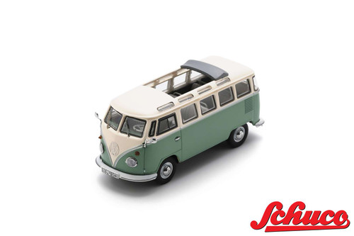 1/43 Schuco Volkswagen VW T1b Samba Bus (Green & White) Car Model