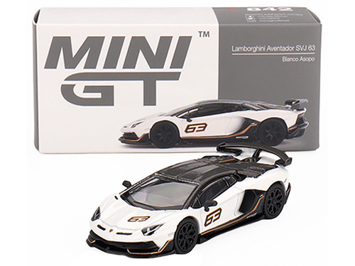 1/64 Mini GT Lamborghini Aventador SVJ 63 SVJ63 (Bianco Asopo White) Diecast Car Model