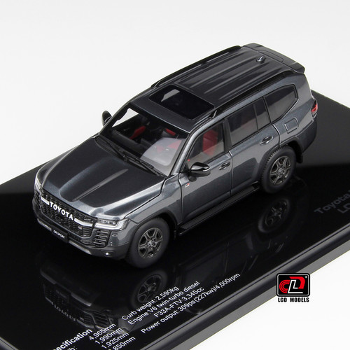 1/43 LCD Toyota Land Cruiser LC300-GR Sport (Black) Full Open