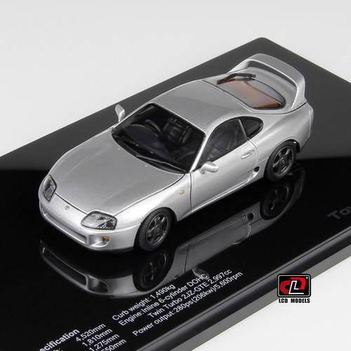 1/43 LCD Toyota Supra A80 (Silver) Full Open Diecast Car Model