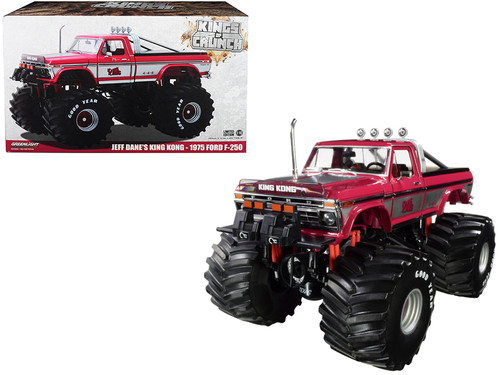 1975 Ford F-250 Ranger XLT (Jeff Dane's) Monster Truck Pink with 66-Inch Tires "King Kong" "Kings of Crunch" Series 1/18 Diecast Model Car by Greenlight