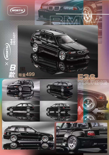 1/64 Mortal BMW 3 Series E36 Touring (Black) Diecast Car Model