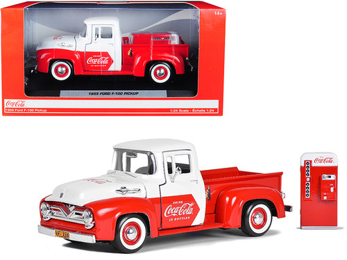 1955 Ford F-100 Pickup Truck Red and White with Vending Machine