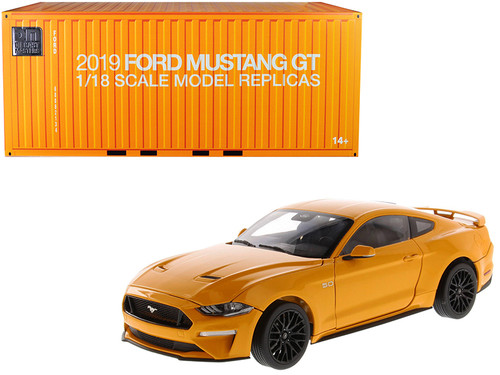 2019 Ford Mustang GT 5.0 Coupe Orange Fury Metallic 1/18 Diecast Model Car by Diecast Masters